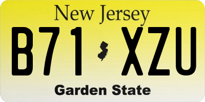 NJ license plate B71XZU