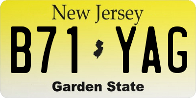 NJ license plate B71YAG