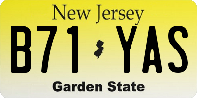 NJ license plate B71YAS