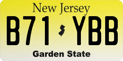 NJ license plate B71YBB
