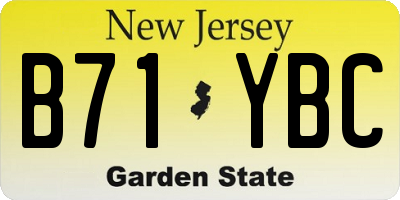 NJ license plate B71YBC