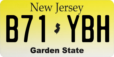NJ license plate B71YBH