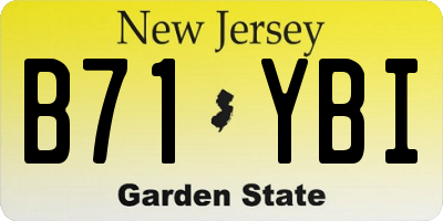 NJ license plate B71YBI
