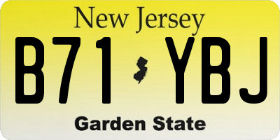 NJ license plate B71YBJ