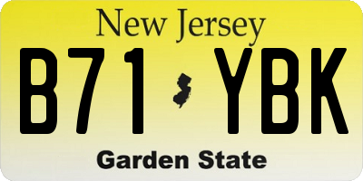 NJ license plate B71YBK