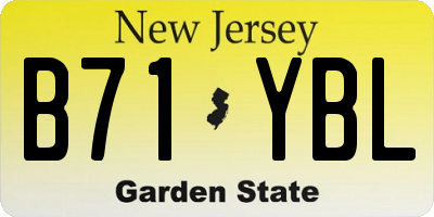 NJ license plate B71YBL