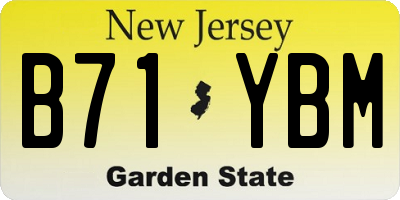 NJ license plate B71YBM