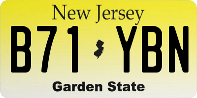 NJ license plate B71YBN
