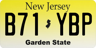 NJ license plate B71YBP
