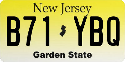 NJ license plate B71YBQ