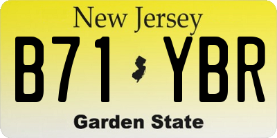 NJ license plate B71YBR