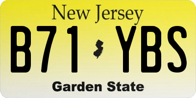NJ license plate B71YBS