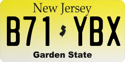 NJ license plate B71YBX