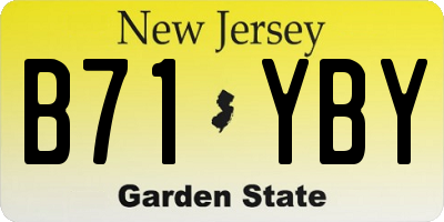 NJ license plate B71YBY
