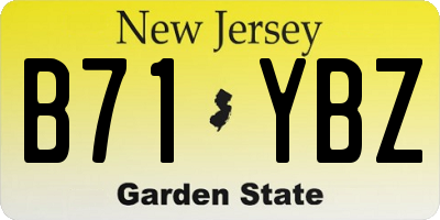 NJ license plate B71YBZ