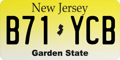 NJ license plate B71YCB