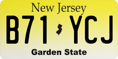 NJ license plate B71YCJ