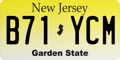 NJ license plate B71YCM