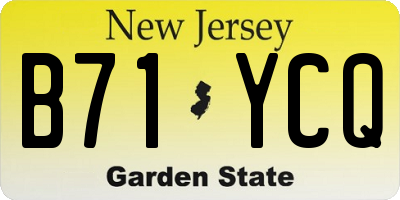 NJ license plate B71YCQ