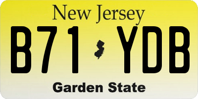 NJ license plate B71YDB