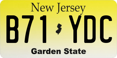 NJ license plate B71YDC