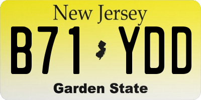NJ license plate B71YDD