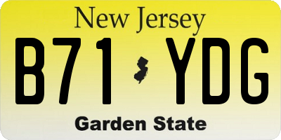 NJ license plate B71YDG