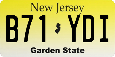 NJ license plate B71YDI