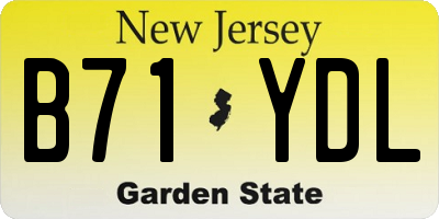 NJ license plate B71YDL