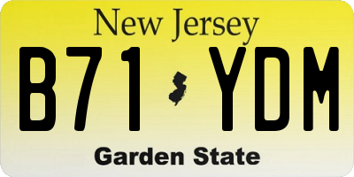 NJ license plate B71YDM