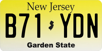 NJ license plate B71YDN