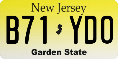 NJ license plate B71YDO