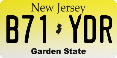 NJ license plate B71YDR