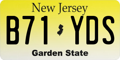 NJ license plate B71YDS