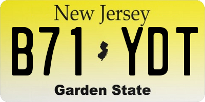 NJ license plate B71YDT
