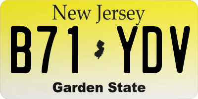 NJ license plate B71YDV