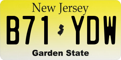 NJ license plate B71YDW