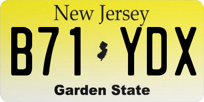 NJ license plate B71YDX