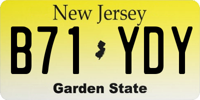 NJ license plate B71YDY