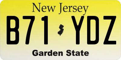 NJ license plate B71YDZ
