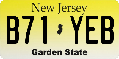 NJ license plate B71YEB