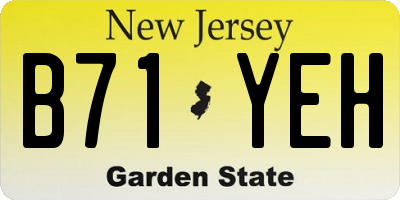 NJ license plate B71YEH