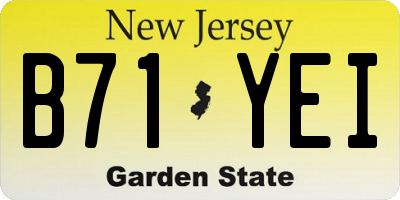 NJ license plate B71YEI