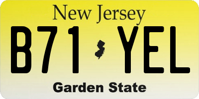 NJ license plate B71YEL