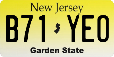 NJ license plate B71YEO