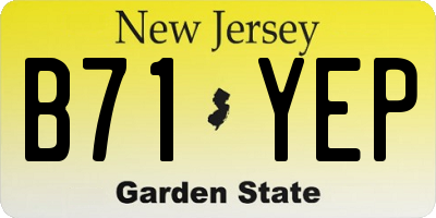NJ license plate B71YEP