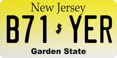 NJ license plate B71YER