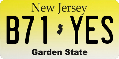 NJ license plate B71YES