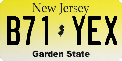 NJ license plate B71YEX