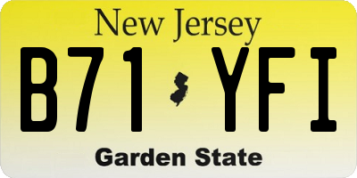 NJ license plate B71YFI